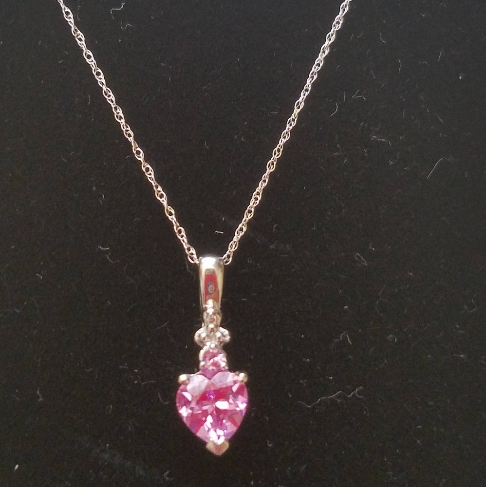 10k pink sapphire necklace